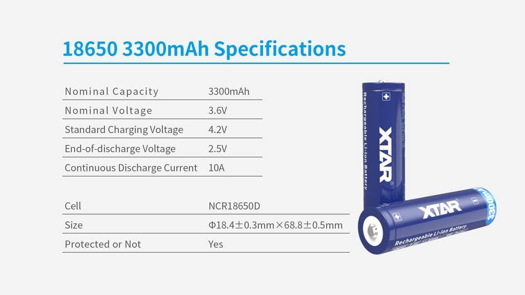 Akumulátor Xtar 18650 Li-ion 3,6V 3300 mAh s ochranným obvodom - 5